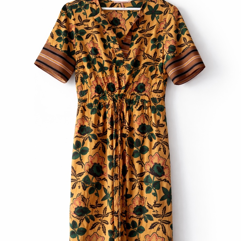 Scotch & Soda Mustard Floral Midi Dress Size:XS